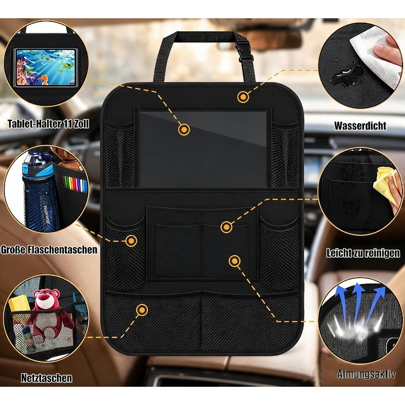 Tablet And Accessories Bag - منظم المقعد الخلفي للسيارة مع حامل