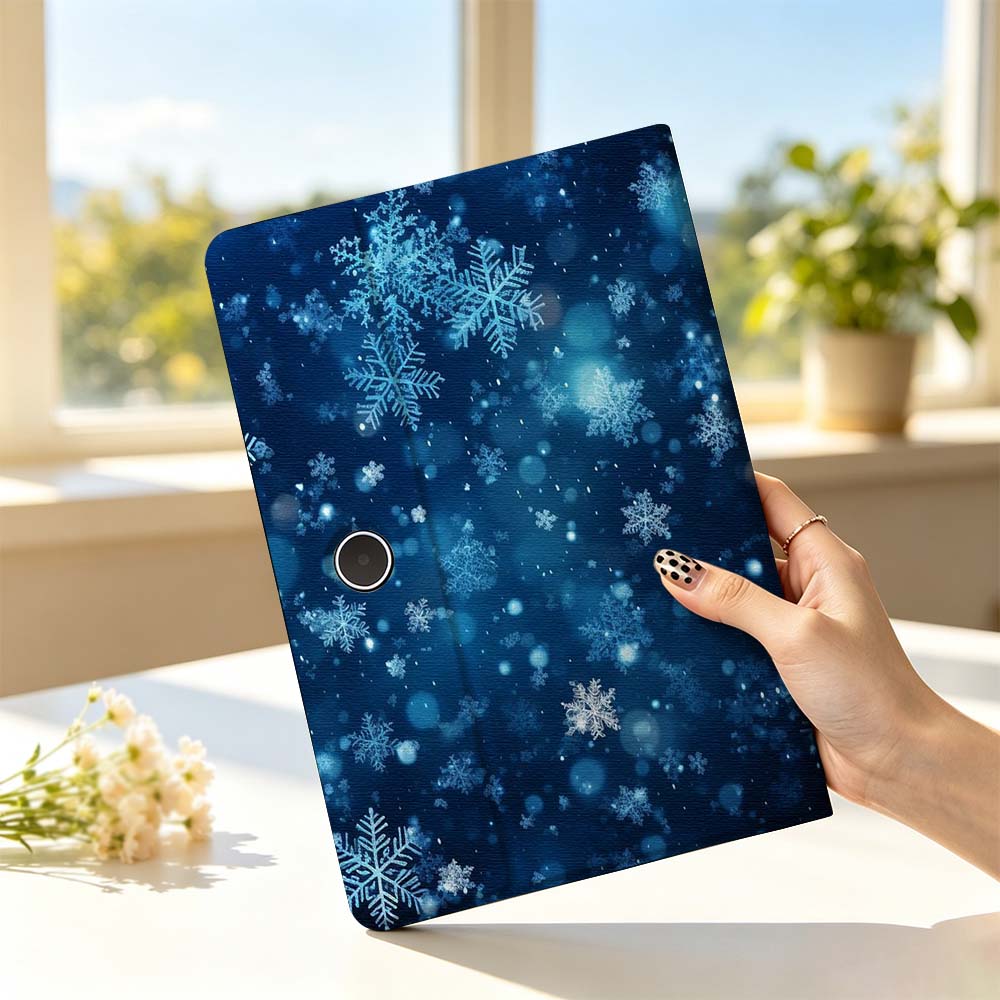 Realme Tablet Accessories - حافظة تابلت ناعمة بتصميم رقاقات الثلج
