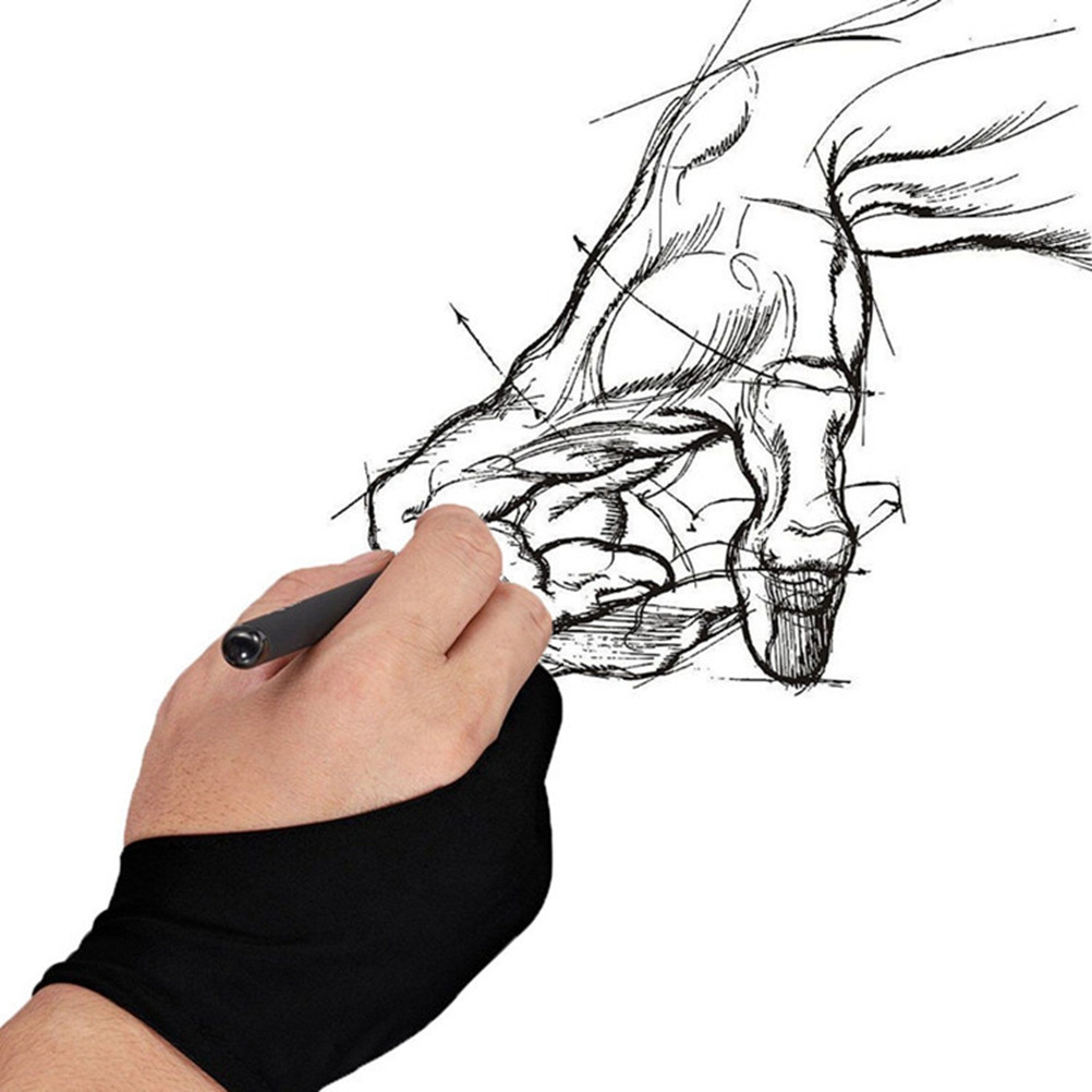 قطعة واحدة: قفاز أسود بفتحتين  - مراجعة Drawing Glove Artist وسعره